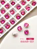 Acessórios de Nail Art da Moda Strass Vermelho Rosa com Base Pontiaguda Ovo de Pombo Deslumbrante Pêssego Inclinado Super Brilhante Decorações de Strass Irregulares Multifacetadas