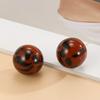 Aretes geométricos de estampado de leopardo flocado de otoño e invierno con aguja plateada, aretes de temperamento exagerado europeos y americanos, aretes de nicho retro de alta gama para mujer