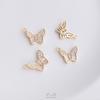 Preservação de cor 14K Pacote Ouro Micro Zircão Estéreo Borboleta Pingente Moda Novo Feito à Mão DIY Colar Primeira Jóia Pingente