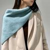 Otoño e Invierno Simple de Alta Gama para Mujer Espesado Tejido de Lana Toalla Triangular Moda Versátil Atmósfera Chal Bufanda