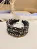Nova Faixa de Cabelo Tecida à Mão com Estampa de Leopardo para Outono e Inverno, com Bordas Largas e Topo Alto de Caveira, Faixa de Lavar Cabelo de Alta Qualidade com Sensibilidade à Pressão