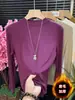 Camiseta Base de Cuello Medio Alto para Otoño e Invierno para Mujer 2026 Nuevo Mousse Cepillado Más Terciopelo Ajuste Delgado Cálido Nicho Ropa Interior Superior