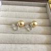 Fiebre de Corea del Sur con pendientes de perlas de imitación akoya de color brillante, clip para oreja de lujo ligero de alta gama