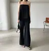 Talla Actualizada Chic Coreano Diseño Francés Sensación de Estilo Temperamento Simple Moda Conjunto de Camisola Dos Piezas Ropa para Mujer