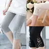 [Ventas Directas de Fábrica] Leggings de Encaje para Mujer, Delgados de Verano Elásticos con Aspecto Adelgazante Ajustados para Uso Interior y Exterior Pantalones Recortados Pantalones Medios