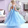 Aliexpress Vestido Azul Infantil Elegante Vestido de Princesa 2026 Comercio Exterior Europeo y Americano Vestido de Pasarela para Actuación de Piano de Niñas