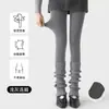 Leggings cinza escuro para mulheres, perfeitas para combinar com saias no outono de 2026. Estilo novo, preto, emagrece e previne a flacidez. Forrado com fleece para aquecimento no outono e inverno