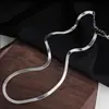 Cadena de Collar Plana Hueso de Serpiente Hoja Simple Diseño de Temperamento Exquisita Moda Versátil Estilo de Alta Gama Mismo Estilo para Hombres y Mujeres