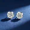 Anillo de plata esterlina s925 moissanita moda coreana aretes de flor de ciruelo Sweet Diamond 50 puntos joyería pequeña para dama al por mayor
