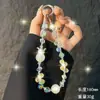 Cadena de Cristal para Teléfono Móvil con Corona para Mujer, Correa de Muñeca a la Moda, Estilo Corto, Llavero para Bolso, Correa, Accesorio Anti-Pérdida