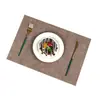 Jogos Americanos, Louças, Toalhas de Mesa, Jogos Americanos de Mesa de Jantar com Padrão de Tecido de Alta Qualidade, Jogos Quadrados com Isolamento Térmico, Porta-Pratos, Porta-Copos com Logo, Laváveis