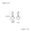 Pendientes de acero inoxidable de oro de 18 quilates con incrustaciones de diamantes de colores, de lujo, ligeros y modernos, estilo INS europeo y americano, nuevos y atractivos pendientes de acero inoxidable de titanio para mujer.