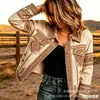 Nueva Chaqueta Corta de Mezclilla de Algodón Transfronteriza Otoño e Invierno Estampado Digital 3D Moda Personalidad Top Delgado Mujer