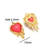 Colgante de Acero Inoxidable con Incrustaciones de Diamantes Estilo Francés Mariposa Luna Corazón Dorado Accesorios para Collar Pulsera Joyería Venta al por Mayor Transfronteriza