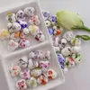 Calcomanía de Corazón de Melocotón Cuentas de Cerámica con Perlas Cuentas de Cerámica Estilo Chino Accesorios Hechos a Mano para DIY Pulsera Accesorios para Collar Material