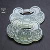 33x 52mm Pingente de Fechadura de Peônia de Jade Natural DIY Acessórios de Corrente para Suéteres Coroas com Aba Antiga