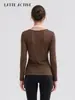 Conjunto de Dos Piezas para Mujer, Estilo Latte Girl con Cuello Halter, Ropa de Yoga, Alta Elasticidad, Secado Rápido, con Almohadillas en el Pecho, Cubierta de Manga Larga, para Fitness y Deportes, Efecto Adelgazante