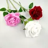 Venta al por mayor Rosa de Simulación Tallo Único Flor Falsa Flor de Rosa de Franela Flor de Interior Pared de Flores Arte Floral Arreglo Floral Decoración de Arco de Boda Flor