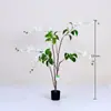 Árbol de hortensias artificial, árbol grande de flores artificiales para interiores, jazmín colgante, planta en maceta de pie, adorno de decoración para escaparate