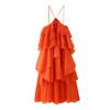 Aliexpress Ropa Transfronteriza Europea y Americana al por Mayor 2025 Principios de Primavera Nuevo Vestido Sexy Descubierto en la Espalda Decorado con Flores