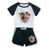 Ropa para niños del equipo Wang Wang, camiseta de manga corta de algodón, pantalones cortos, traje casual de dos piezas para niños de verano nuevos y atractivos.