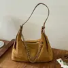 Bolso de Terciopelo Gamuzado de Moda para Mujer Otoño/Invierno 2026 Nuevo Súper Caliente de Nicho con Cadena Bolso de Hombro Único para Debajo del Brazo Bolso de Mano Pequeño para Salir