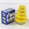 Juego de Tazones de Vidrio para el Hogar Grado Alimenticio Espesado 808 Tazón para Conservar Frescura con Tapa Tazón de Gran Capacidad de Alto Valor Transparente para Sopa