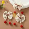 Pinza para el pelo de encaje con lazo para otoño e invierno nuevo para niños, bola de pelo para bebé, accesorios lindos para niña, accesorios