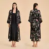 Amazon comercio exterior primavera y otoño satén ropa de casa pijamas para mujer, bata holgada talla grande con conjunto de camisola