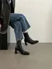 Botas de Caña Alta Delgadas con Tacón Alto First Encounter Season para Mujer, Nuevas Botas de Chimenea de Cuero Suave con Tacón Grueso 2026, Botines Chelsea
