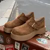 Populares Zapatos Birkenstock de Suela Gruesa para Mujer 2025 Otoño Nuevos Retro Versátiles Slip-On Zapatos Perezosos Birkenstock que Aumentan la Altura