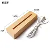 Portalamparas LED Real Luz Nocturna Redonda Base de Lámpara de Mesa Luminosa de Madera Acrílica DIY Base de Bola de Cristal Adornos