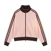 Cárdigan deportivo estilo americano para mujer de talla grande, conjunto a rayas para pareja primavera/otoño, sudadera de manga larga, cuello alto para hombre, corte holgado