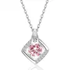 Collar Versátil de Moda Cuadrado de Plata de Ley S925 Transfronterizo Europeo y Americano Amazon Doce Piedras de Nacimiento Lujo Ligero