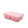 Lancheira compartimentada de silicone transfronteiriça com anel de aço embutido, durável, anti-deformação, adequada para alimentos quentes e frios, atacado