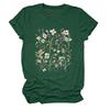 Amazon ebay estación independiente elegante casual flores y flores camiseta de manga corta con cuello redondo para mujer venta al por mayor transfronteriza