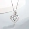 Bestseller transfronterizo: 12 tipos de colgantes de corazón de rosa de diamante, collares de moda europeos y americanos para mujer, regalo del Día de la Madre