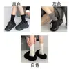 Calcetines Clásicos de Color Sólido para Primavera y Otoño, Calcetines de Color Sólido Versátiles de Caña Media Apilados, Calcetines de Hilo Grueso, Calcetines Largos de Lana para Mujer hasta el Tobillo