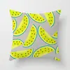 Fronha Fofa Estampada com Frutas de Verão Capa de Almofada para Encosto de Sofá de Sala de Estar de Verão Refrescante Melancia Banana