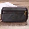 Nova venda quente couro masculino única camada dupla telefone móvel bolsa de cintura 4-7 polegadas versão horizontal zíper cinto bolsa do telefone móvel
