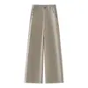 Jeans casuales de pierna ancha de Tencel de cintura alta para mujer, otoño 2026, corte holgado, adelgazantes, de pierna recta, versátiles pantalones de trabajo