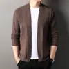 Suéter Cardigan de Punto Estilo Perezoso para Hombre, Ropa Exterior Casual de Primavera y Otoño, Chaqueta Versátil con Solapas