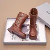 Botas para Niña 2026 Primavera y Otoño Nueva Moda Hebilla de Cinturón Botas de Caballero Vaquero para Niños Mayores, Estilo Coreano Suela Suave Botas Largas
