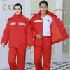 Ropa de trabajo de algodón antiestática de invierno, engrosada y cálida, adecuada para su uso en plantas químicas, gasolineras y como ropa protectora para trabajadores.