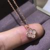 Pulseira Trevo de Quatro Folhas Seis Flores Cheia de Diamantes Mini Ouro Branco 18K Cravejada de Diamantes Fornecimento Direto de Fábrica Corrente Floral