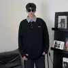 Sudadera de hombre de dos piezas falsas, nuevo estilo de primavera, chaqueta tipo jersey con cuello de camisa, diseño de alta gama de moda, polo de manga larga