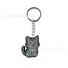 Nuevo llavero de gato lindo PVC suave llavero de dibujos animados colgante de bolsa pequeño regalo al por mayor en stock