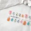 40 piezas de uñas postizas con relieve de ojo de gato, piezas de uñas prefabricadas, puntas de uñas postizas, parches de manicura francesa almendra, liquidación de stock