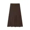 Moda Femenina Europea y Americana Artículo de Venta Caliente Ins de Aliexpress: Chaleco con Bolsillos y Textura de Gamuza + Falda Midi