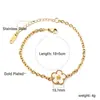 Pulsera Minimalista Hueca Estilo Ins de Flor de Durazno de Moda para Mujer, Acero Inoxidable de Lujo Ligero Pulsera de Joyería de Moda de Gama Alta